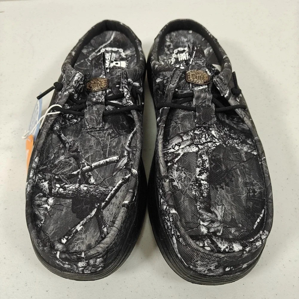 Hey Dude x Jelly Roll Wally Realtree Edge Camo Men's 12 Black Slip On Shoes NWT